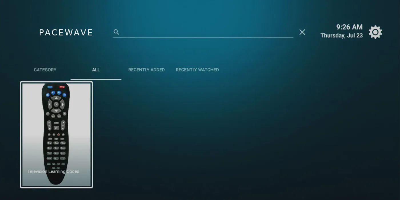 Tutorial library shown on the television